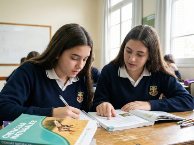 Dos alumnas estudiando